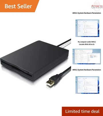 USB Floppy Drive Portable 3.5-inch External Reader for Windows Mac Linux - Image 1 of 4