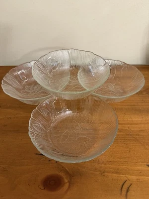 Vintage Set of 4 Glass Arcoroc Canterbury Crocus Cereal Salad Soup Bowls 6.25" - Image 1 of 4