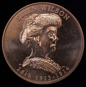 2013 Ellen Wilson Presidential First Spouse US Mint Medal Bronze 34mm - Picture 1 of 3