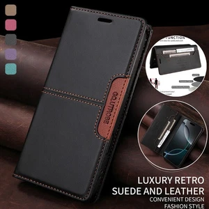 Funda de cuero abatible tipo billetera cubierta RFID para Samsung A36 A56 A16 A55 A25 A15 A05S A54 - Imagen 1 de 84