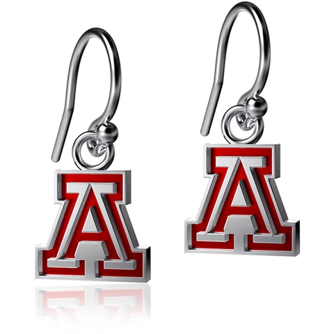 Women's Dayna Designs Arizona Wildcats Silver Enamel Dangle Earrings Cover