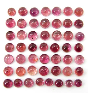 28.50 CT Natürlich Rosa Turmalin Lose Edelstein 4-5 MM Cabochon 50 Pcs Lot-63947 - Picture 1 of 5