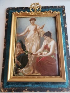 um 1900 Paul Thumann kleines Ölgemälde "Der Faden des Lebens" Allegorie der - Bild 1 von 11