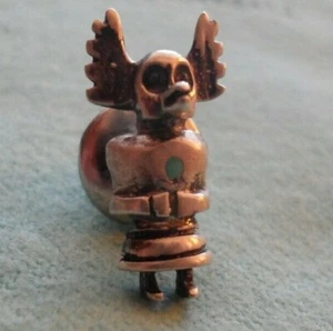 Hopi Kachina Silver and Turquoise Tie Tack Pin Signed P - Picture 1 of 6