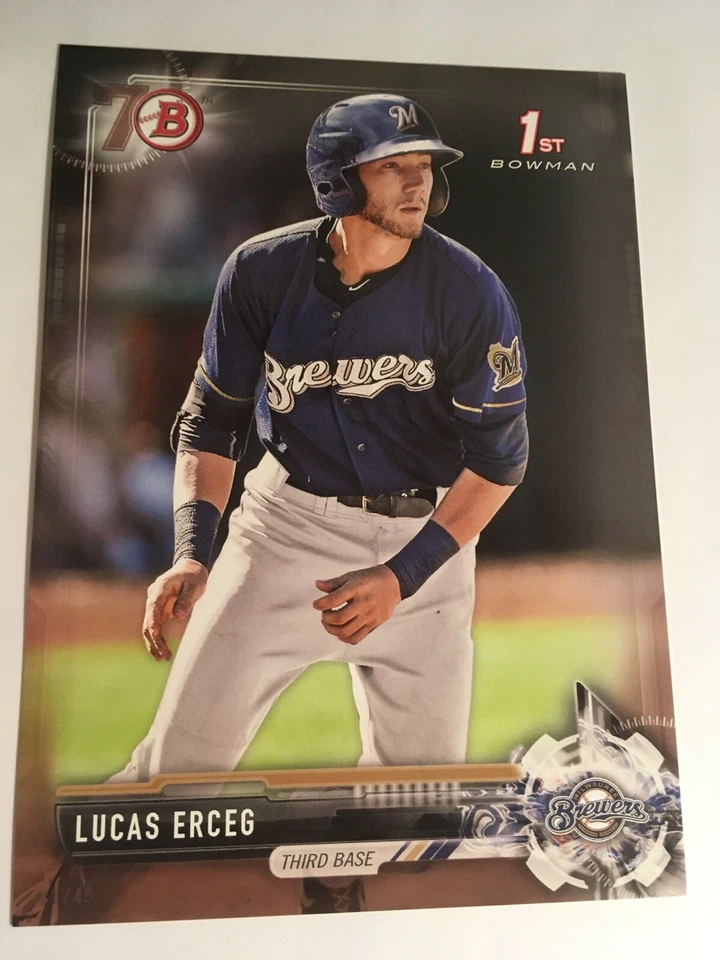 2017 Bowman Paper Prospects Jumbo 5x7 Lucas Erceg Brewers BP7 #'d 05/49 - Image 1 of 1