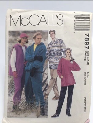 Jacket Pants Top Vest Size XL 42-44 Unisex M7897 Cut 90s Sewing Pattern - Image 1 of 2