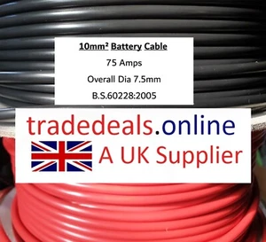 Auto Battery Cable 10mm² Wire Alternator 12/24volts Cut to Length by the metre - Picture 1 of 1