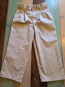 Boy's George Khaki Pants Size 8 With Adjustable Waist  - Picture 1 of 5