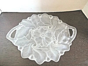 10" Rose Satin Glas Griff Platte/Tablett von Indiana Glas - Bild 1 von 4