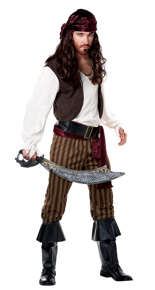 Jack Sparrow Blackbeard Rogue Pirate Buccaneer Adult Costume - Image 1 of 1