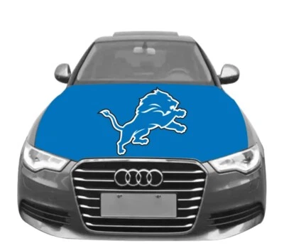 Detroit Lions Coche Auto Capucha Cubierta Deportes Banderas Banderas 60” X 48” Regalo Ventilador Foto 1 de 4