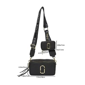 Marc Jacobs Women's The Utility Snapshot Crossbody Bag Bubblegum Black OS - Picture 1 of 7