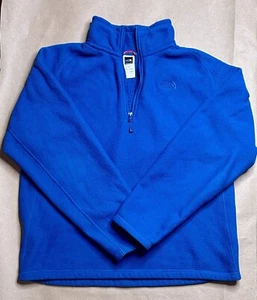 The North Face Sweater Mens Medium Blue Heather 1/2 Zip Pullover Fleece Lined - Picture 1 of 5