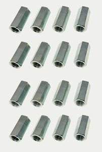 Confezione da 16 dado di accoppiamento esagonale filo sottile lungo 3/8-24 x 1-1/8" con piastra di zinco - Foto 1 di 1