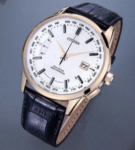 Citizen Radio Controlled Sapphire Crystal White Dial World Time Watch CB0153-13A - Picture 1 of 10