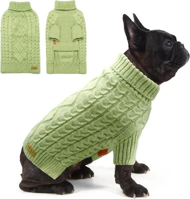 KYEESE Dog Sweater Winter Dog Clothes Pullover Knit with Fine Gold Yarn - Image 1 of 4