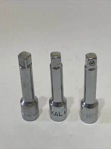 Lot Of 3 KAL 1/4" Drive Socket Extensions 2" P/N 1059 USA Made VTG Chrome - Picture 1 of 2