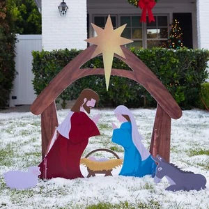 Best Choice Products 4ft Outdoor Nativity Scene, Weather-Resistant Decor, Chr... - Picture 1 of 7