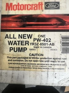 MOTORCRAFT WATERPUMP YR3Z-8501-AB Crown Victoria 1999-2002 4.6L FREE SHIPPING - Picture 1 of 3