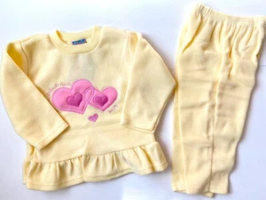 Kohana Toddler Baby Girl Tops Pants Long Sleeve Tracksuit Outfit Yellow Heart  - Picture 1 of 11