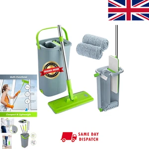EasyGleam Mop and Bucket Set - Two-Chamber Cleaning Bucket for Wet and Dry Use - Picture 1 of 14
