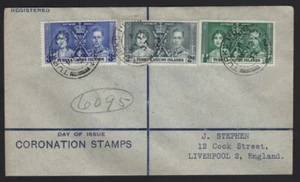 1937 Turks and Caicos Islands CORONATION Stamps FDC - Imagen 1 de 2