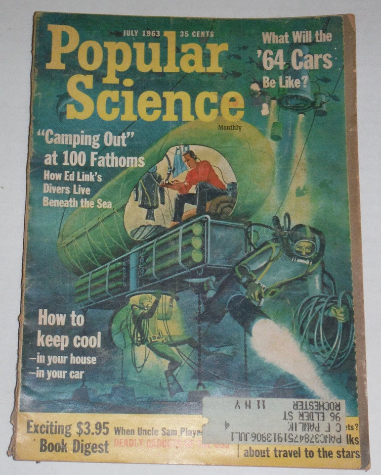 Popular Science Magazine Submarine At 100 Fathoms July 1963 120514R - Image 1 of 1