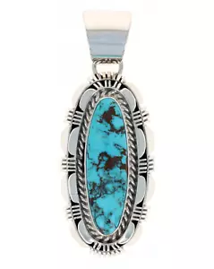 Natural Candelaria Turquoise Pendant By Navajo Artist Jeffrey Nelson - Picture 1 of 3
