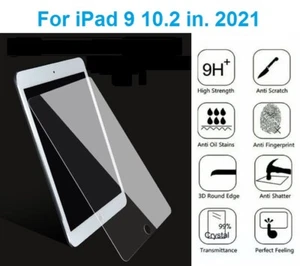 2-Pack 9H+ Tempered Glass Screen Protector for Apple iPad 9 10.2 - 2021 - Picture 1 of 11