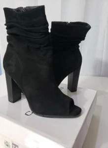 CAPE ROBBIN BLACK PEEP TOE BOOTIE PAOLA-1 BRAND NEW IN BOX SZ 7.5 *FREE GIFT - Picture 1 of 11