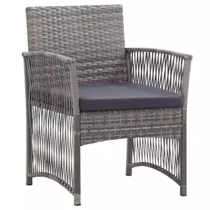 Patio Armchairs with Cushions 2 pcs Anthracite Poly Rattan - Picture 1 of 8