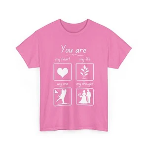 Women Cotton Tee Valentines Day Love Shirt, Heart top Cute Tee,Valentine's Gift - Picture 1 of 16