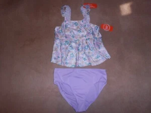 NEW, WONDER NATION GIRL'S 2 PIECE TANKINI SWIMSUIT, SIZE L (10-12) - Picture 1 of 4