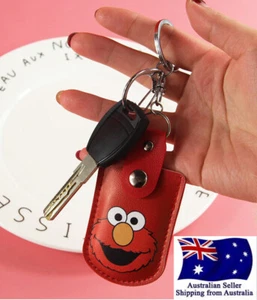 Red Elmo Mini Card Holder with Key Ring Mini Pouch with Car Key Chain - Picture 1 of 3