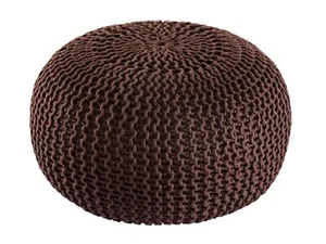 Outdoor Sitzhocker Pouf 55cm braun Sitzkissen Sitzpouf Bodenkissen Garten - Bild 1 von 9