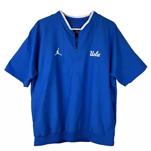 Nike Jordan UCLA Bruins Jacket Mens L Coaches Short Sleeve 1/4 Zip Football Blue - Picture 1 of 16
