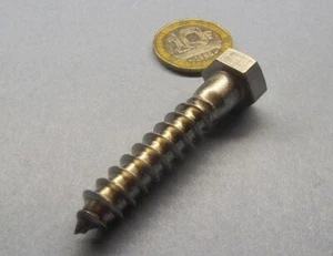 316 Stainless Steel Hex Head Lag Screw 3/8 Threads x 2.00" Length, 10 pcs - Picture 1 of 12