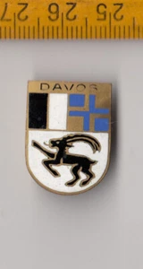 Vintage enamel DAVOS Coat of Arms Switzerland brooch badge pin Suisse - Picture 1 of 1