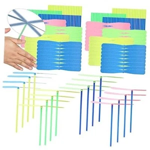 100 Pcs Flying Helicopter Toys Set, 50 Propeller+ 50 Rod,Hand Helicopter, - Picture 1 of 8