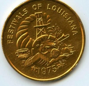 Mardi Gras Doubloon Krewe of Alla 1975 Aluminum Gold - Picture 1 of 2