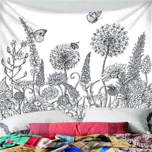 Dandelion Butterfly 3D Wall Hang Cloth Tapestry Fabric Decorations Decor - Bild 1 von 6