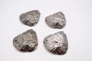 Juego raro de cuatro cortadoras de ostras naturalistas de plata francesa de colección - Imagen 1 de 12