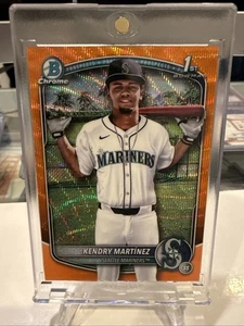 2025 Bowman Chrome Kendry Martinez 1st Orange Wave Griffey# 24/25 🔥 Mariners - Picture 1 of 4