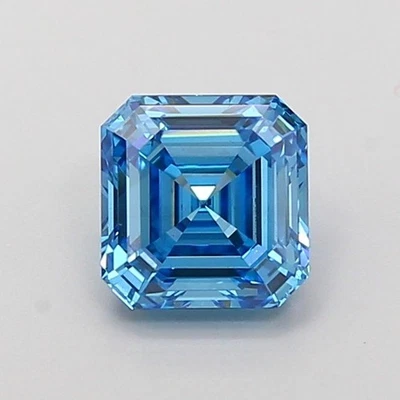 Asscher Shape Lab IGI Certifide Diamond 1.02 Carat Fancy Vivid Blue VS1 For Ring - Image 1 of 4