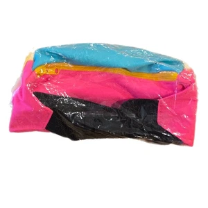 Vintage 90s Cache Cache Belt Bauchtasche Bauchtasche Neon Pink Teal Colorblock - Bild 1 von 4