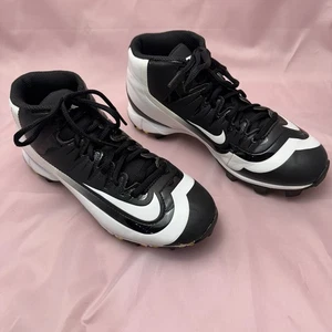 Nike Football Cleats 4.5Y Youth – Alpha Huarache, Black/White - Picture 1 of 9