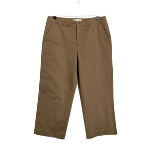Coldwater Creek Capri Crop Pants Womens 8 Brown Stretch Khaki Chino High Rise - Picture 1 of 7
