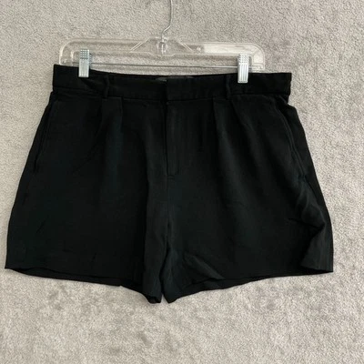 Ralph Lauren Women's 10 Black High-Waisted Pleated Shorts Viscose Blend - Image 1 of 4