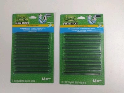 (2) Green Gobbler Drain Deodorizing Strips 12-Strips Fresh Scent - Image 1 of 2