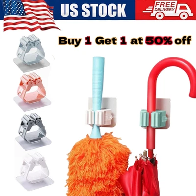 12 PCS Mop Broom Holders Wall Mount Broom Gripper Hanger For Home Garage Storage - Image 1 of 4